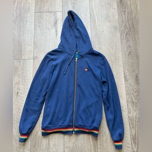 Aviator Nation Zip Up Hoodie Sweatshirt in Navy Size Medium